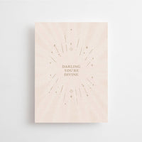 post card with the writing "darling you are divine"